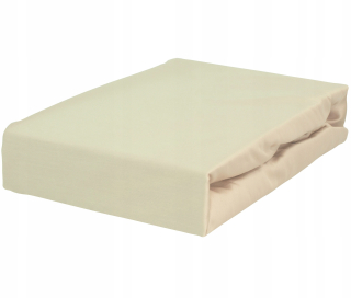 Plachta na posteľ - Béžový saténový list s elastickým pásmom 120x200
