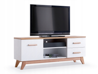 Skrinka pod TV - Biela skrinka RTV hrudník pre televíziu Bjorg B5