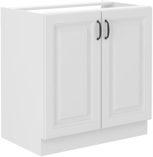 Kuchynská skrinka - Biela kuchynská skrinka 2 predné čaty Stilo pod umývadlom 80 cm