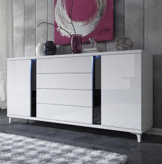 Komoda do obývačky - Modern Aston V 250 cm posuvné šatníky so zrkadlom