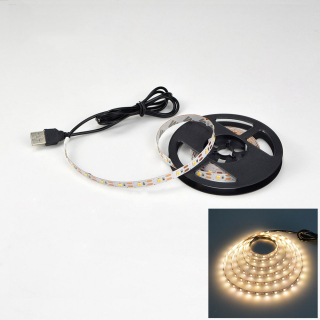 Osvetlenie nábytku - Biela teplá LED 5 m televízora USB TAPE podsvietenie 5V