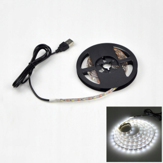 Osvetlenie nábytku - Biela studená LED LED 5M TV USB TAPE podsvietenie 5V