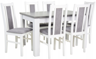 Stôl so stoličkami do obývačky - Kancelárska knižnica Salon Office Dvere Oliv 2d White Mat