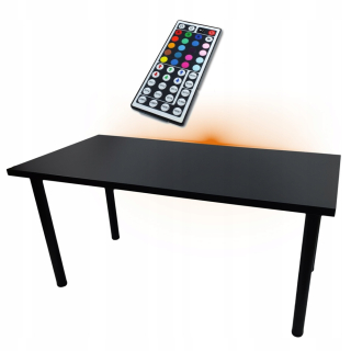 Herný stôl - Herný stôl 160x80 čierny LED veľký výrobca
