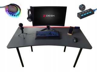 Herný stôl - Počítačové herné stoly pre hráčov LED+Hub.
