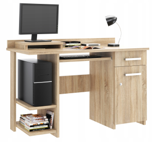 Písací stôl pre mládež - Vysoký šatník pre salón 234 White Grey 2 zásuvky
