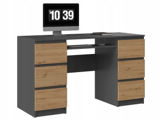 Kancelársky stôl - Kuba Desk - Anthracite / Oak Artisan