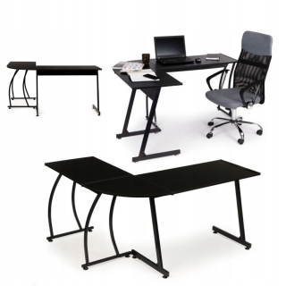 Kancelársky stôl - Rohový stôl pre hernú kanceláriu Black Table