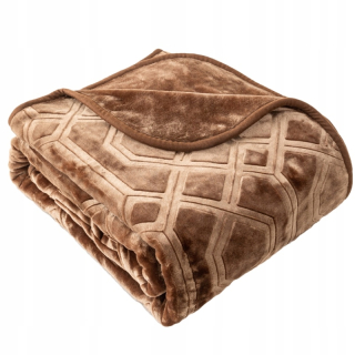 Prikrývka, prehozy na posteľ - Hnedá hrubá prikrývka Bedspread Vito Elway 160x200
