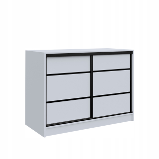 Komoda do detskej izby - Biela komoda Mini posuvná šatníka 120 cm podkrovie