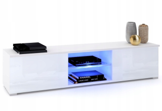 Skrinka pod TV - Šatník 2d 130 cm - biely - výrobca!