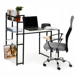 Kancelársky stôl - Biely počítačový stôl Office Table + Loft Knižnica