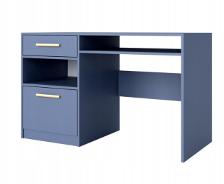 Písací stôl pre mládež - Bali Desk, uhasený modrý 125x82x5cm