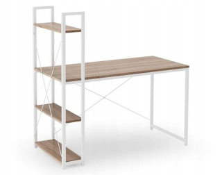 Kancelársky stôl - Desk Narvik B1 Białe / Oak Sonoma Loft Halmar