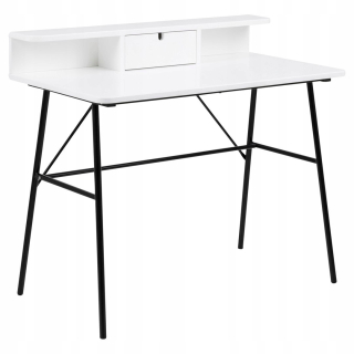 Kancelársky stôl - Panna Desk, biely priemyselný štýl Actona