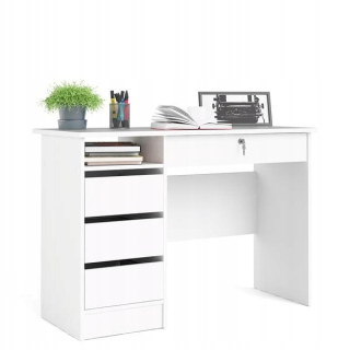 Písací stôl pre mládež - Białe Funkcia 4S1P 110x49 Desk s kľúčom