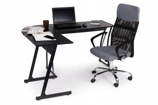 Kancelársky stôl - Black Corner Loft Gaming Desk