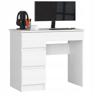 Detský písací stôla do detskej izby - Stol pre dieťa biele 90 cm 4 priestranné zásuvky