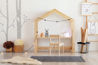 Detský písací stôla do detskej izby - Docket Docket Wooden House 3 Výška témy