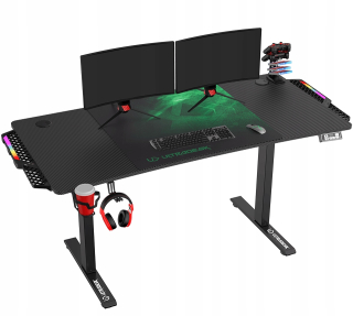 Herný stôl - RGB elektrický herný stôl 156 cm zelený