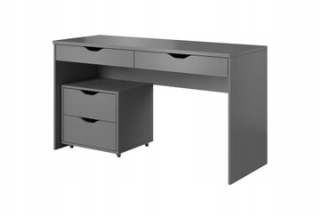 Písací stôl pre mládež - Graphite Desk Grey 138 cm Dve zásuvky na kontajner