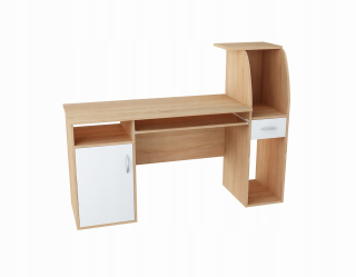 Kancelársky stôl - Počítačový stôl B003 Color Sonoma-White Oak
