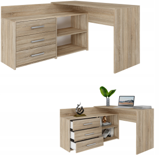 Kancelársky stôl - Rohový stôl, Sonoma Oak Desk, veľký stôl
