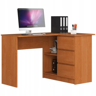 Detský písací stôla do detskej izby - Miestnosť Desk Alder 124 cm 3 zásuvky 2 police