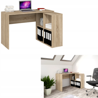 Kancelársky stôl - Rohový stôl, polica, Sonoma Oak Desk