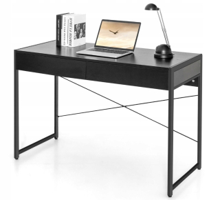 Kancelársky stôl - Costway obdĺžnikový stôl 48 x 112 x 76 cm čierny