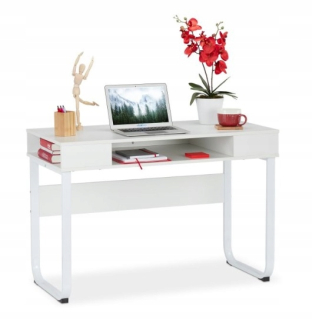 Kancelársky stôl - Scandinavian Desk White 3 počítačové priehradky