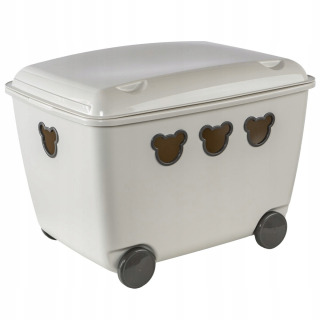 Úložný box pre deti - Branq Bear Box Hračkový kôš 55 l biely