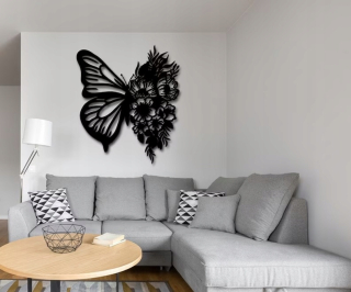 Butterfly, kovová stena grafika, kovová stena, etg48x58