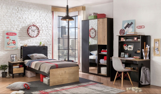 Sektorový nábytok do študenskej izby - 3D posuvná šatníka 220/220 CM Praktický šatník