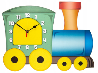 Detské hodiny do izby - Ciuchcia Culent Clock tichý mechanizmus