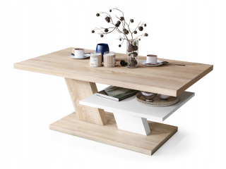Cliff Mat Dąb Sonoma/White - lavica s poličkou