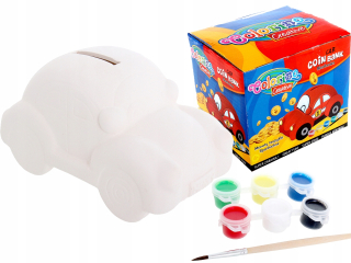 Pokladnička pre deti - Colorino Piggy Bank na maľovanie auta