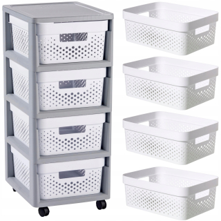 Regál, komoda do kúpeľne - White Rack Trolley Jumbo Eco Eco 3-Help Organizátor