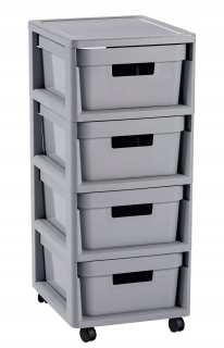 Regál, komoda do kúpeľne - Curver Infinity Rack so 4 11l kontajnermi
