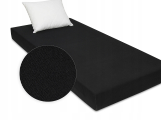 Plachta na posteľ - Čierny odolný list s elastickým pásmom 80x200 cm