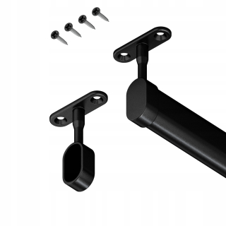 Vešiaková tyč do skrine - Čierna šatníková tyč Oval Hanger s 100 cm