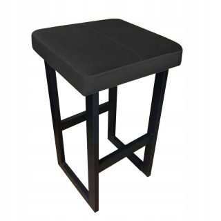 Kuchynská, jedálenská stolička - Čierne čalúnené Hocker Loft 60 cm Alpaca 19
