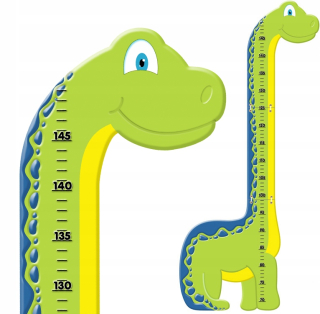 Meter na meranie výšky detí - Nástenné nálepky dinosaurus dinosaurus 8ks eko