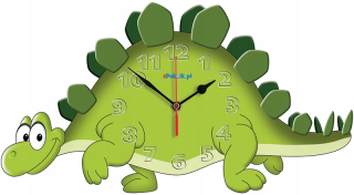 Detské hodiny do izby - Dino Wall Clock tichý mechanizmus