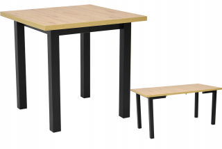 Kuchynský stôl - Zložka -out tabuľka 80x120/150 Loft Oak Artisan Black