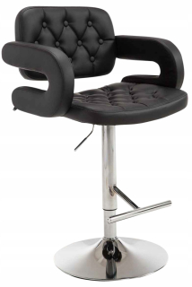 Barová stolička do kuchyne - Dub Hoker prešívaný chróm Chrome Black 120