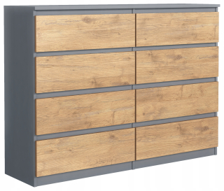 Komoda do obývačky - Veľké komody 8 zásuviek 120 cm antracite dub Lancelot
