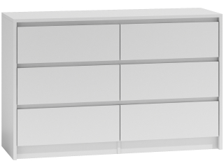 Veľká komoda 6 zásuviek 120 cm biely Karo K120