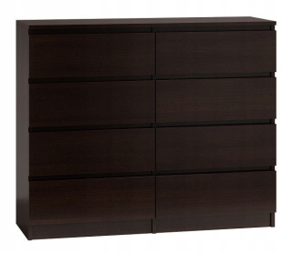 Komoda - VEĽKÁ SKRINKA 8 ZÁSUVKOV MALWA M8 120CM WENGE