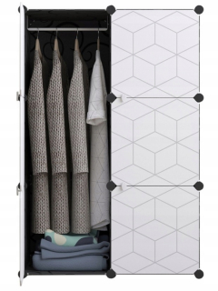 Šatníková skriňa do študenskej izby - Modrá drevená polica 94 cm N01